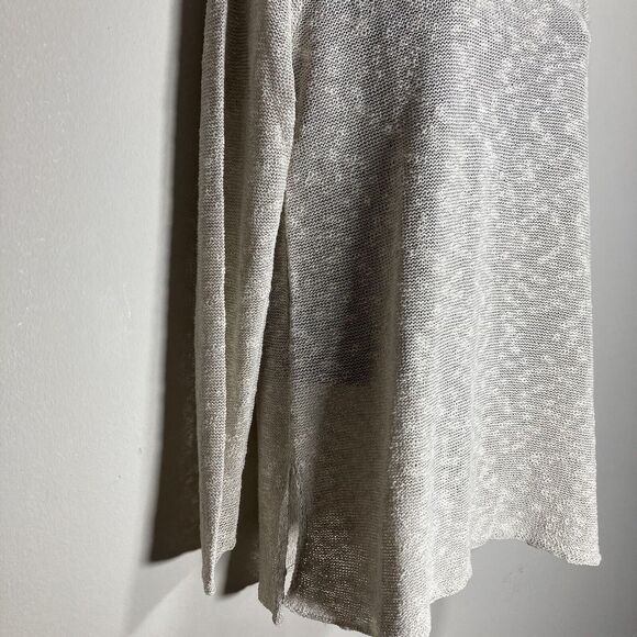 Eileen Fisher Sweater Top Womens S Long Sleeve Linen Cotton Natural Slub Knit - Picture 9 of 12